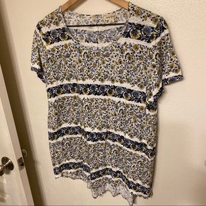 Lucky Brand floral stripe tee